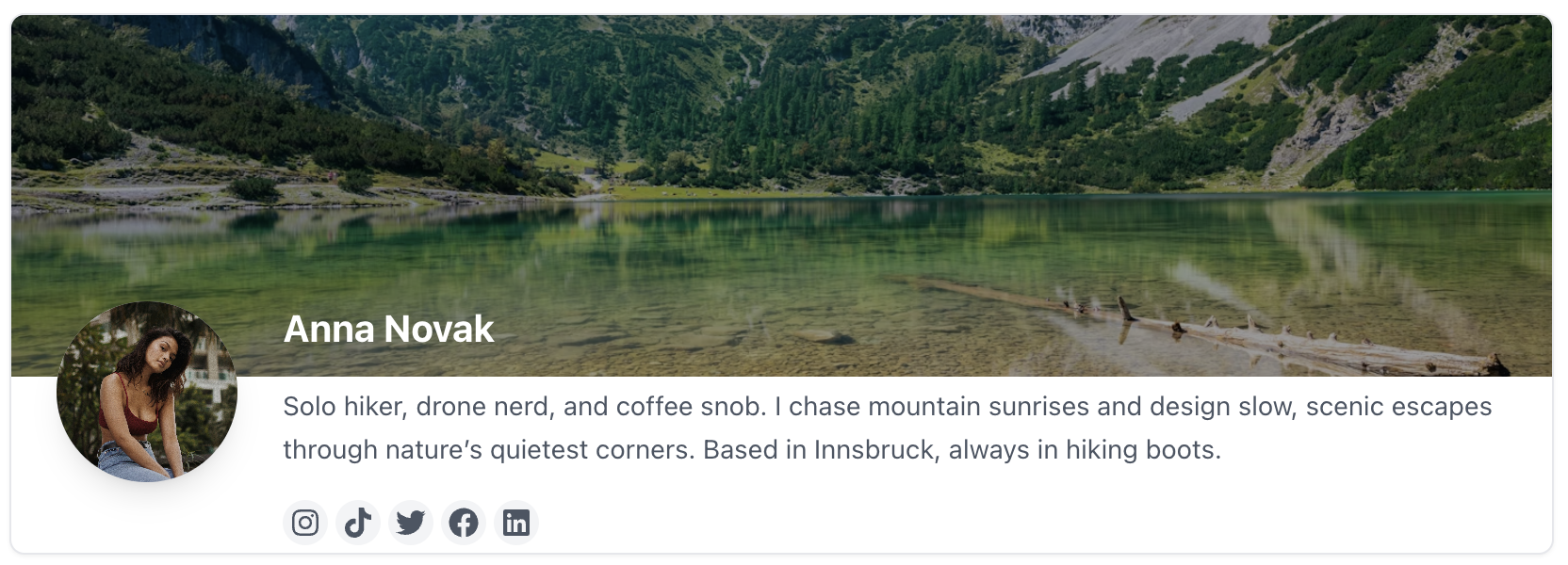 Profile Left header design